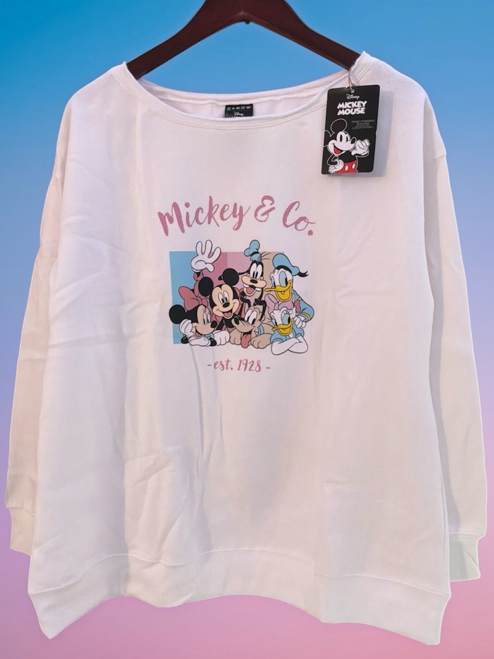 🌙✨🏷️ Disney Mickey Mouse Oversized Sweatshirt Pullover Size L